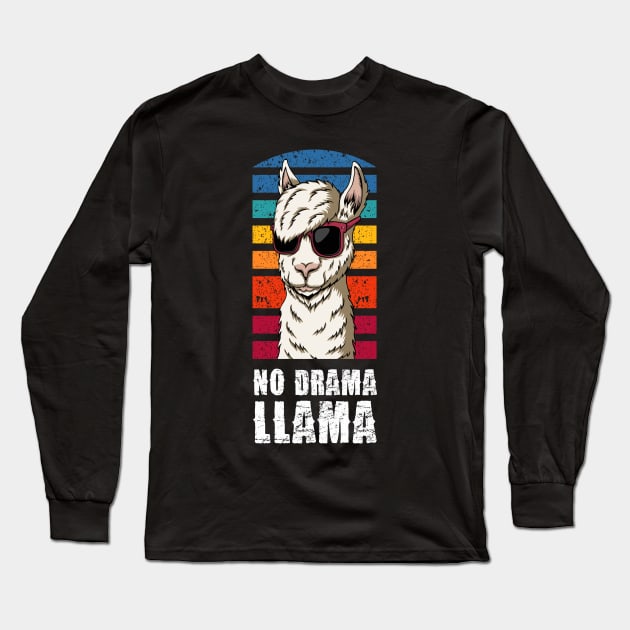 No Drama Llama Funny Cute Long Sleeve T-Shirt by Pannolinno